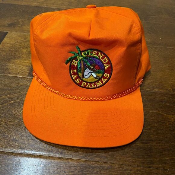 Attractive Headwear Hacienda Las Palmas Orange Embroidered Vintage Cap One Size - Picture 3 of 6